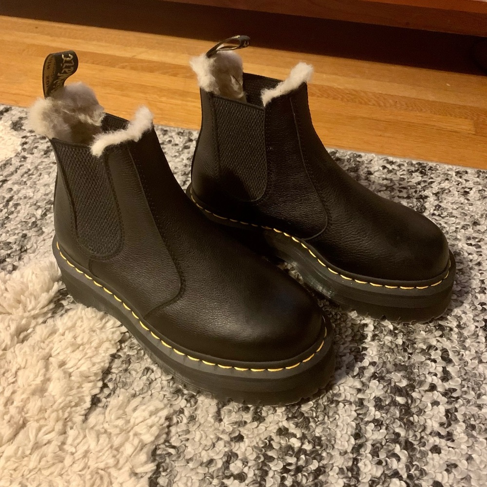 Fur lined Chelsea Doc Martens